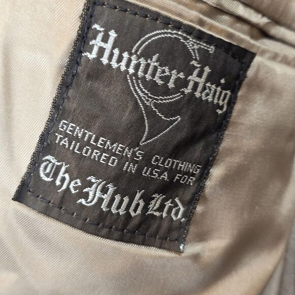 Vtg Harris Tweed Blazer Mens 42 Med Brown Herringbone Wool Jacket Unstructured - Picture 13 of 16